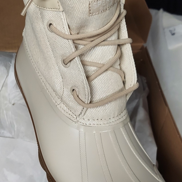 Sperry fur lined memory foam waterproof zip n lace xgrip bottom duck boots - Picture 4 of 6